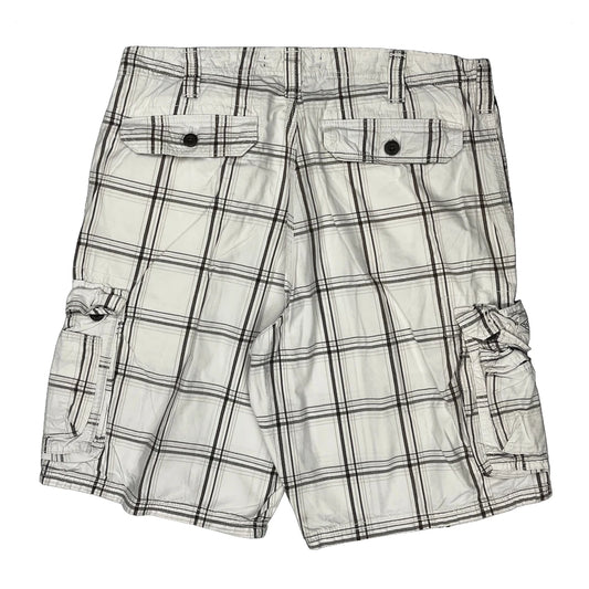 Lee Checked Cargo Shorts - 34W 10L White Cotton