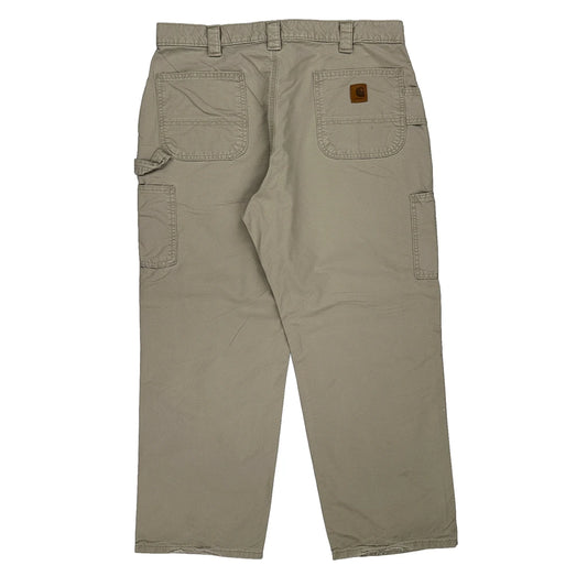 Carhartt Carpenter Trousers - 37W 29L Beige Cotton