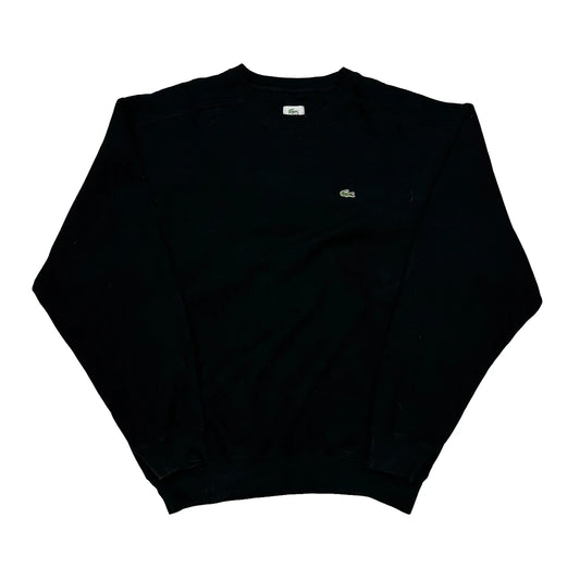 Vintage Lacoste Sweatshirt - Large Black Cotton