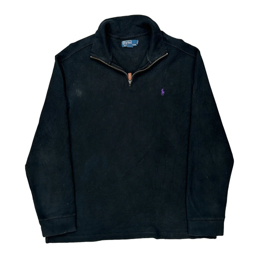 Polo By Ralph Lauren 1/4 Zip - Large Black Cotton