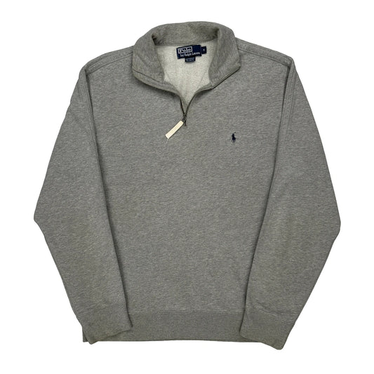 Polo By Ralph Lauren 1/4 Zip - Medium Grey Cotton Blend
