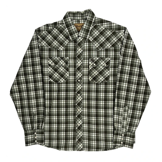 Wrangler Checked Shirt - XL Green Cotton