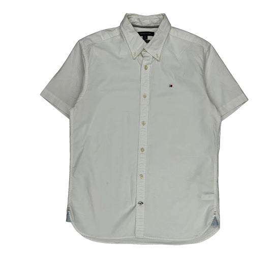 Tommy Hilfiger Short Sleeve Shirt - Medium White Cotton