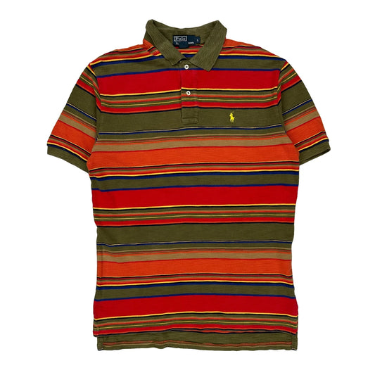 Polo By Ralph Lauren Striped Polo Shirt - Large Multicoloured Cotton
