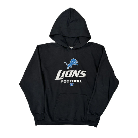 Vintage Lions Football Nfl Hoodie - Large Black Cotton