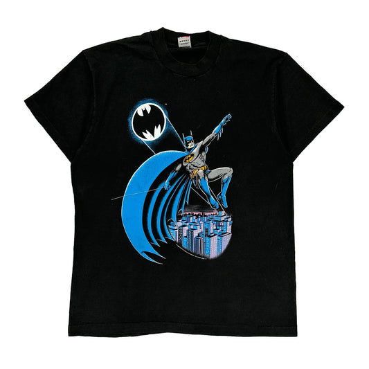 Single Stitch Batman Fruit Of The Loom Cartoon T-Shirt - XL Black Cotton