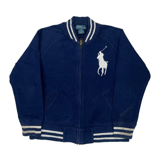 Age 6-7 Polo By Ralph Lauren Graphic Zip Up - Small Blue Cotton
