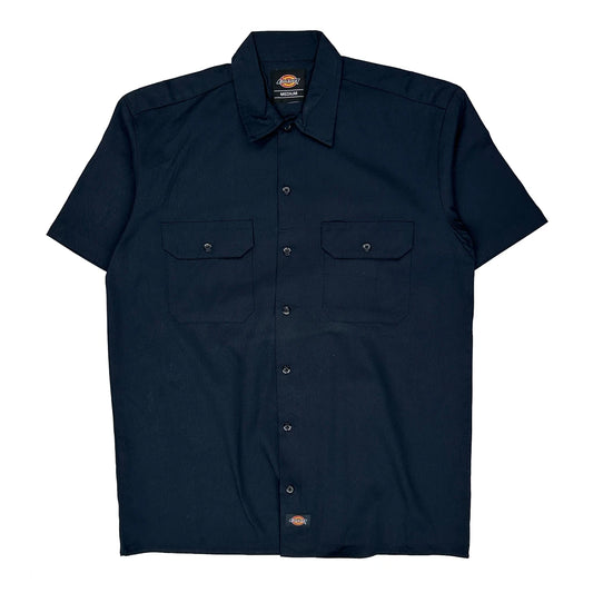 Dickies Short Sleeve Shirt - Medium Navy Cotton