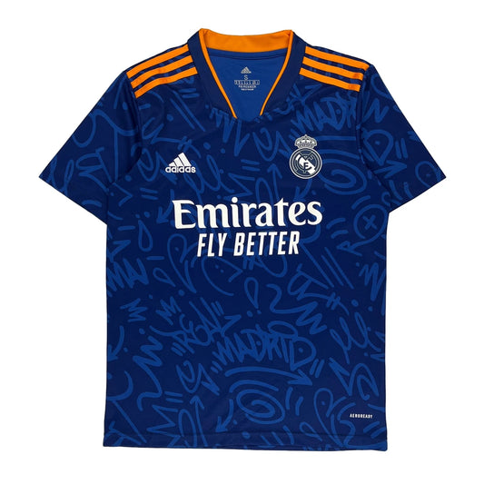 Real Madrid Adidas Football Shirt - Small Blue Polyester