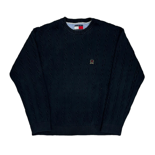 Vintage Tommy Hilfiger Jumper - XL Black Cotton