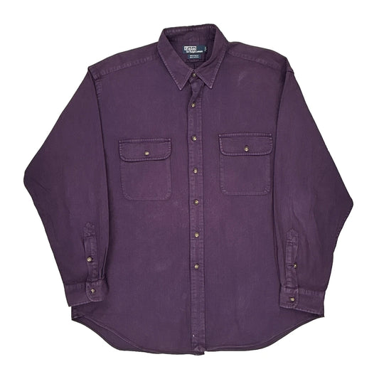 Whitfield Polo By Ralph Lauren Shirt - XL Purple Cotton