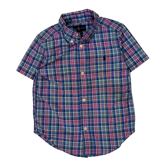 Age 3 Ralph Lauren Checked Short Sleeve Shirt - 3XS Multicoloured Cotton