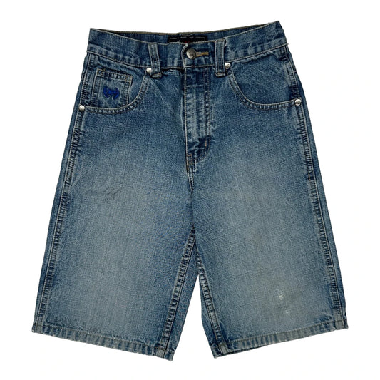 Age 8 Phat Farm Graphic Denim Shorts - Small Blue Cotton