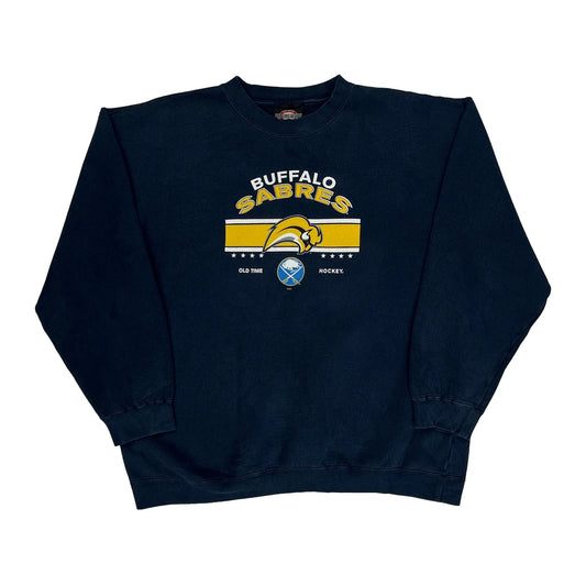Buffalo Sabres Old Time Sports Sweatshirt - Large Navy Cotton