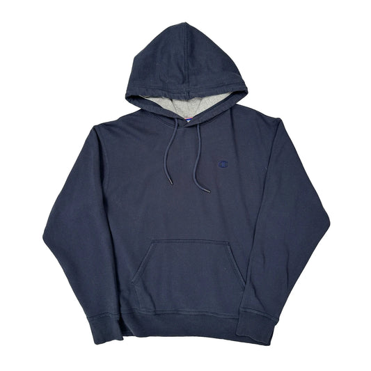 Vintage Champion Hoodie - Large Navy Cotton