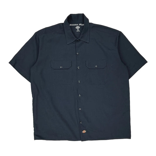 Dickies Short Sleeve Shirt - XL Navy Polyester