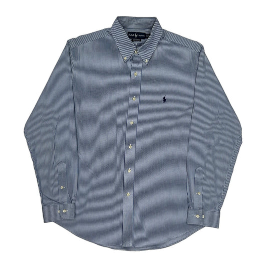 Ralph Lauren Striped Shirt - Large Blue Cotton