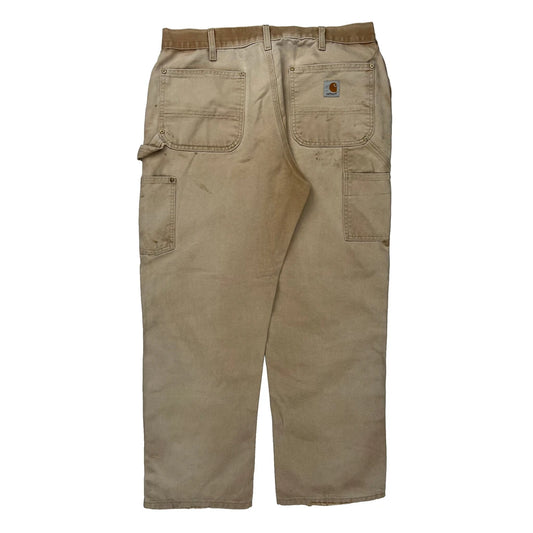Carhartt Double Knee Carpenter Trousers - 33W 30L Beige Cotton