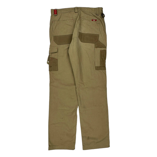 Unbranded Double Knee Cargo Trousers - 33W 32L Khaki Cotton