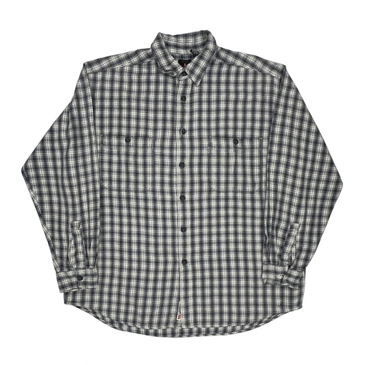 Levis Checked Flannel Shirt - XL Blue Cotton