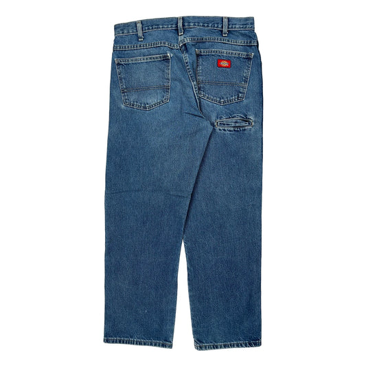 Dickies Double Knee Carpenter Trousers - 32W 29L Blue Cotton