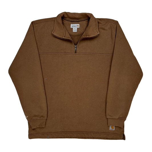 Vintage Carhartt 1/4 Zip - Medium Brown Cotton