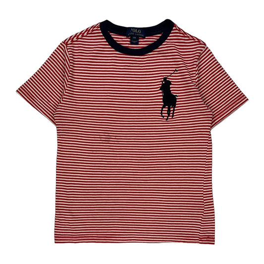 Age 8 Polo By Ralph Lauren Striped T-Shirt - Small Red Cotton