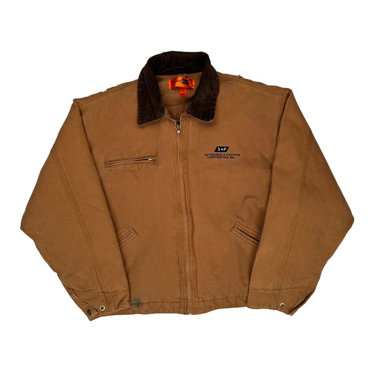 Vintage Port Authority Jacket - Large Brown Cotton