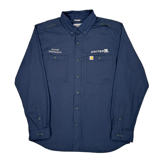 Aircraft Maintenance Carhartt Shirt - Large Navy Cotton