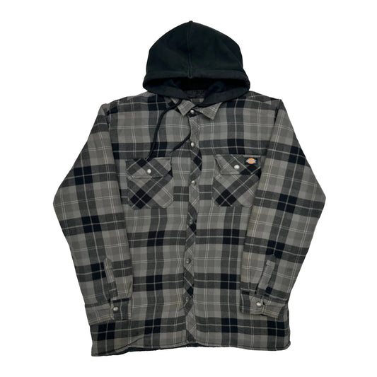 Vintage Dickies Checked Jacket - Large Grey Cotton