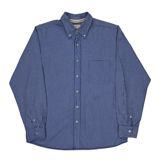 Red Camel Checked Shirt - Large Blue Cotton