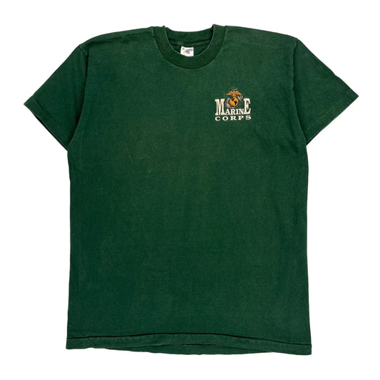 Marine Corps Fruit Of The Loom Single Stitch T-Shirt - XL Green Cotton