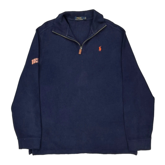 Polo By Ralph Lauren 1/4 Zip - Large Navy Cotton