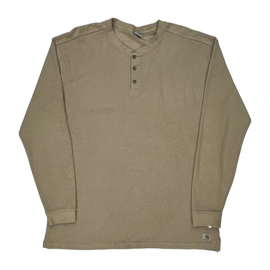 Carhartt Long Sleeve T-Shirt - 2XL Beige Cotton