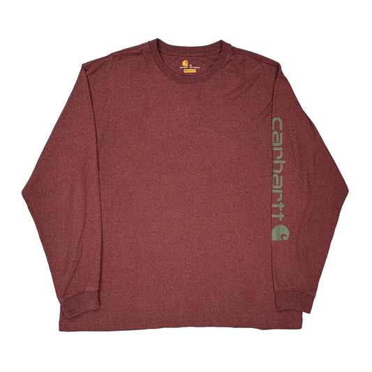 Original Fit Carhartt Long Sleeve T-Shirt - XL Burgundy Cotton