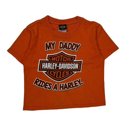 Vintage Age 2 Harley Davidson T-Shirt - XS Orange Cotton