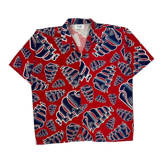 Alpha Clothing Company Hawaiian Shirt - XL Red Cotton