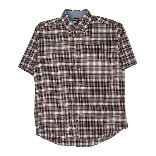 Vintage Tommy Hilfiger Checked Short Sleeve Shirt - Medium Multicoloured Cotton
