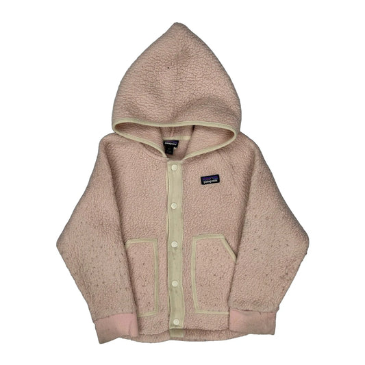Vintage Age 5 Patagonia Fleece Hoodie - XS Pink Polyester