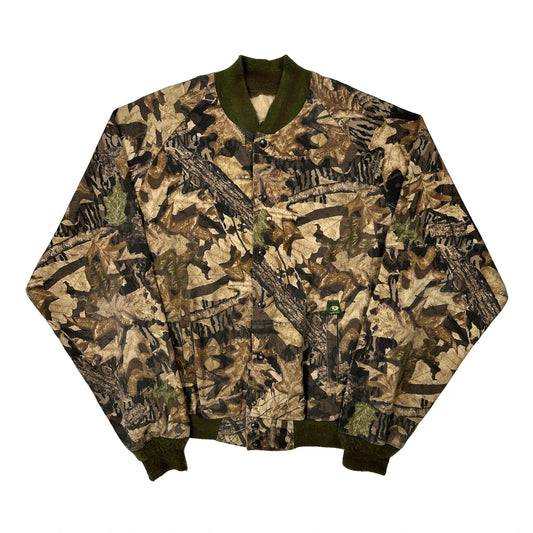 Mossy Oak Camo Bomber Jacket - Large Camo Cotton