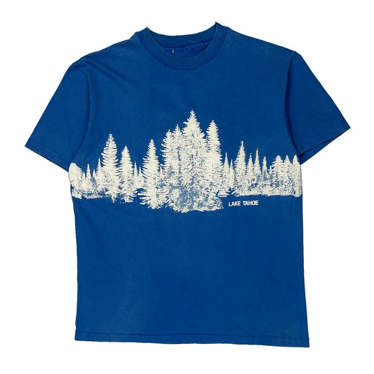 Lake Tahoe Unbranded T-Shirt - Medium Blue Cotton