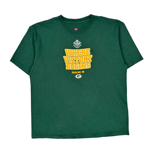 Vintage Green Bay Packers Nfl Graphic T-Shirt - XL Green Cotton