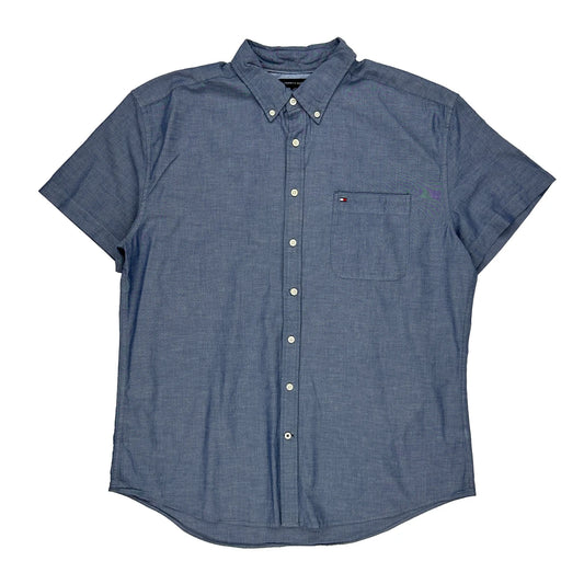Tommy Hilfiger Short Sleeve Shirt - 2XL Blue Cotton