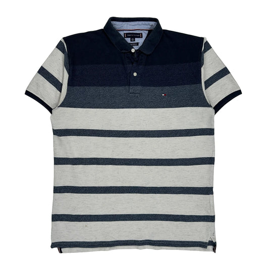 Tommy Hilfiger Striped Polo Shirt - 2XL Blue Cotton
