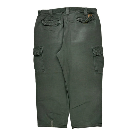 Vintage Carhartt Cargo Trousers - 36W 26L Green Cotton