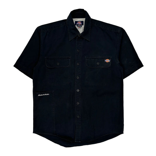 Dickies Short Sleeve Shirt - Small Black Cotton