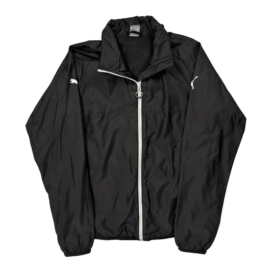 Vintage Puma Windbreaker - Large Black Polyester