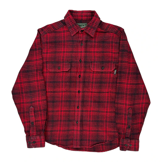 Woolrich Checked Flannel Shirt - Medium Red Wool