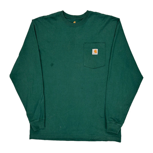 Carhartt Long Sleeve T-Shirt - Medium Green Cotton