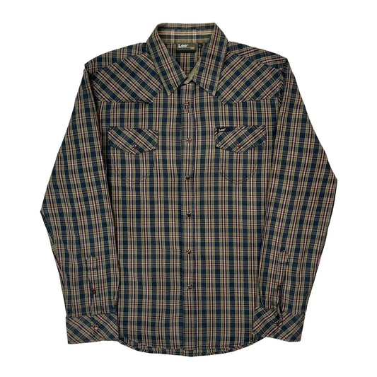 Lee Checked Shirt - Large Blue Cotton